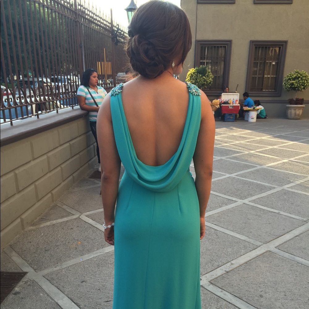 Cowl-back gown